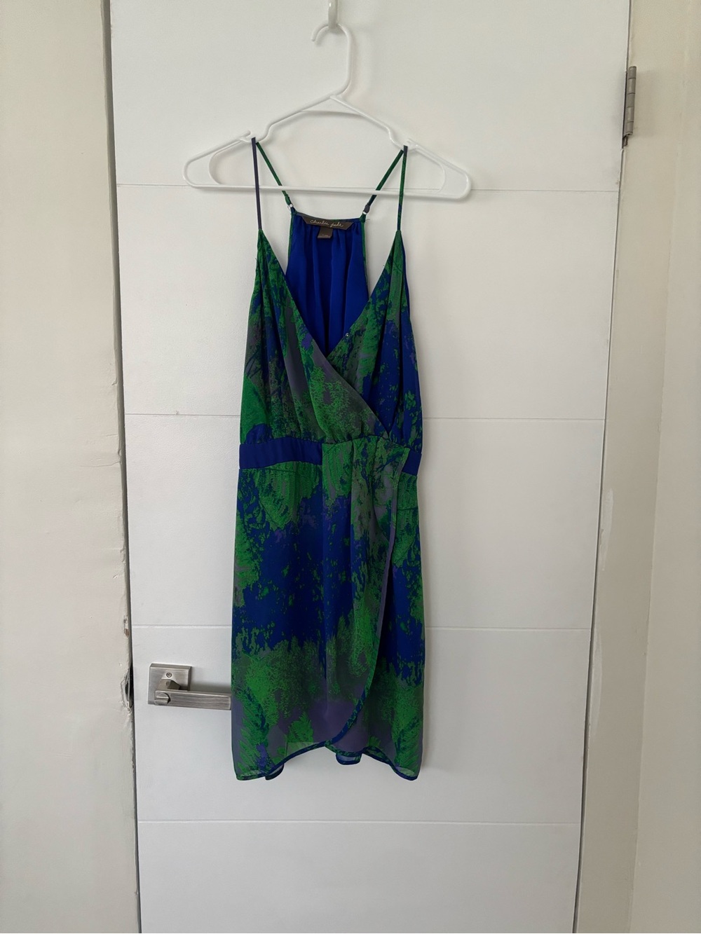 charlie jade Royal Blue and Emerald Green Printed Dress